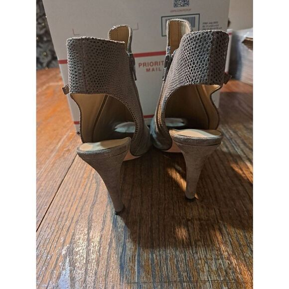 9N Vaneli Brown Open Toe Open Heel Side Zip Stiletto Pump High Heel Dress Shoes - Picture 5 of 8